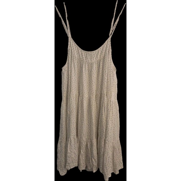 CECE WOMENS BLACK & WHITE POLKA DOT TIERED RUFFLE SUNDRESS DITSY COTTAGE sz M - Picture 5 of 6